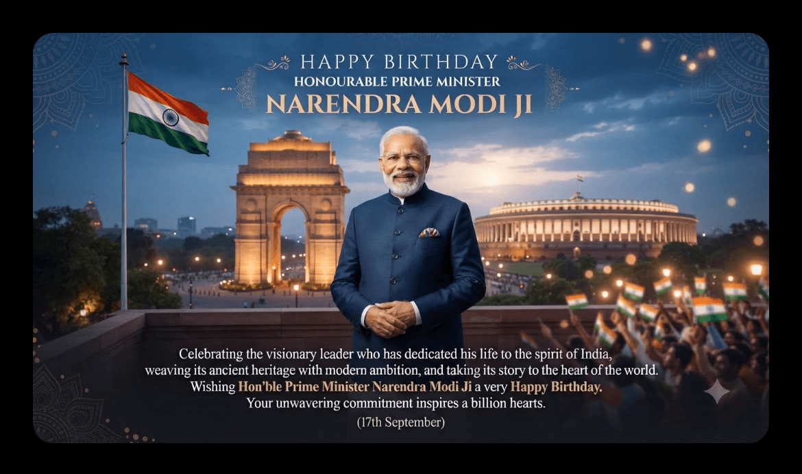 EvolvIndia birthday greetings to Prime Minister Narendra Modi Ji